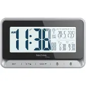 Technoline WT 290 - Réveil radioguidé numérique avec affichage de la date, du jour et de l'heure de réveil
