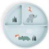 Done by Deer Stick&stay Compartment Playground Plate Clair