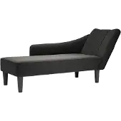 vidaXL Chaise longue avec accoudoir à droite Tissu noir