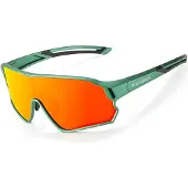 RockBros Unisexe, Lunettes de sport, Vélo polarisé (Vert, Green), Vert