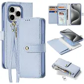 DUX Lawa Leather Case for iPhone 15 Pro - Blue (Apple iPhone 15 Pro), Coque pour téléphone portable, Bleu