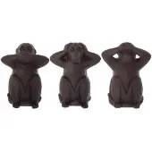 Atmosphera Monkey Statue 3 Units Noir