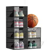 Songmics Boîtes à chaussures, Noir 6 (33 x 25.50 x 17.50 cm)