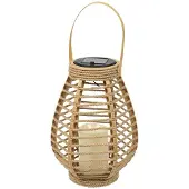 Home Deco Factory LANTERNE SOLAIRE EFFET BOUGIE 26.5CM NATURE