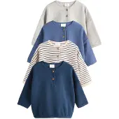 Next T-Shirt marine / saphir / taupe / gris chiné
