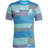 Adidas T-Shirt fonctionnel 'Real Madrid Prematch 2025/2026' azur / gris / vert clair / blanc