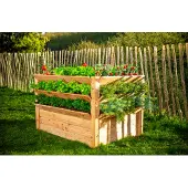 Westmann Premium XL : Plate-bande surélevée et jardin d'herbes en bois de larcin, dimensions 125 x 91 cm