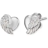 Engelsrufer Boucles d'oreilles Coeur avec ailes Argent