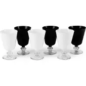 Excelsa Set De 6 Verres Noble Verre 8,5X13X8,5 Cm Blanc/Noir