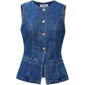 Salsa Jeans 21010388 Straight Fit Vest Bleu L Femme