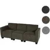 Mendler Canapé modulaire 3 places Lyon, Tissu/Textile brun