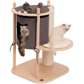 Catit Arbre à chat Vesper Vesper Treehouse, SmallArbre de jeu avec 3 niveaux et colonne à griffer extra épaisse env. 59 x 86 x 57 cm