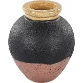 Beliani Vase décoratif en terre cuite noir / rose 31 cm DAULIS (1x)