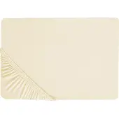 Beliani Drap-housse coton beige 140 x 200 cm JANBU (140 x 200 cm)