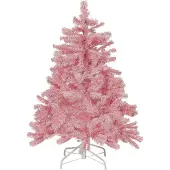 Beliani Arbre de Noël artificiel 120 cm rose Farnham Lumarko