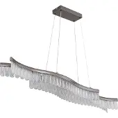Globo Lighting Suspension LED, graphite, cristaux clairs, H 135 cm