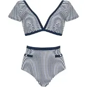 Sunflair Bikini bleu marine / blanc