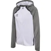 Hummel Hmllead 2.0 Zip Hoodie Femme - blanc/gris acier, Größe:XXL