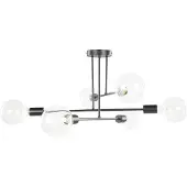 Beliani Plafonnier métal noir 33 cm 6 lumières sans abat-jour salon chambre à coucher industriel moderne
