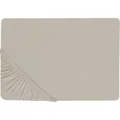 Beliani Drap-housse coton taupe 90 x 200 cm JANBU (90 x 200 cm)