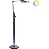 Beliani Lampadaire LED Gris foncé Matière synthétique Hauteur 170 cm Variateur d'intensité Affichage LCD Eclairage moderne Bureau à domicile