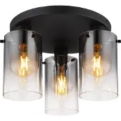Globo Lighting Plafonnier métal noir mat, 3x E27