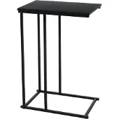 H&S Table d'appoint avec dessus en MDF noir
