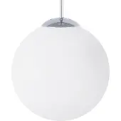 Beliani Suspension en verre blanc argenté forme boule large pour 1 ampoule style moderne cuisine salle à manger