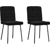 vidaXL Chaise de salle à manger 2 pcs. noir velours