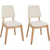 Beliani Ensemble de 2 chaises de salle à manger Merrill en bois beige clair Lumarko