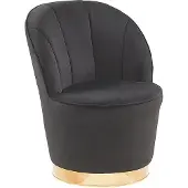 Beliani Fauteuil velours noir / or semi-circulaire ALBY