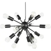Beliani Suspension métal noir 115 cm pour 15 ampoules accessoires d'éclairage d'ambiance intérieur
