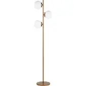 Beliani Lampadaire métal doré 153 cm 3 abat-jours en verre de forme sphérique Câble avec interrupteur Design moderne