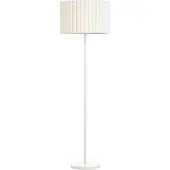 Beliani Lampadaire Crème Blanc Polyester Terylène Fer 154 cm Abat-jour tambour Lumière Chambre Salon Rétro Classique