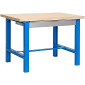Simon Rack PROREGAL Établi BUFFALO WOOD avec tiroir | HxLxP 87x150x75cm | Charge admissible 600kg | Bleu