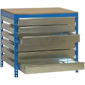 Simonwork (bancos De Trabajo) Bt5 6box Metal Shelf 842x1210x760 Mm Argenté