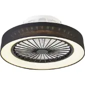 QAZQA Ventilateur de plafond noir avec effet étoilé 47cm LED incluse dimmable avec télécommande - Emily