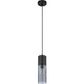 Globo Suspension - Gris - Noir mat - Métal - Verre fumé - 1 flamme - 10 x 152 cm