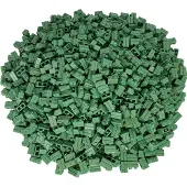 LEGO : 250 briques profilées 1x2 en vert sable