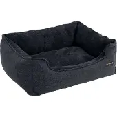 Songmics Lit pour chien avec housse amovible, gris foncé, 90 x 75 x 25 cm