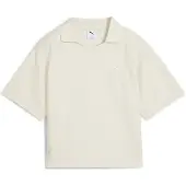 Puma Class Pinnacle Relaxed Fit Short Sleeve Polo Beige L Femme