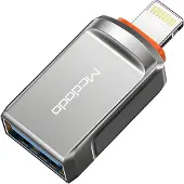 Mcdodo Adaptateur OTG USB-A 3.0 vers Lightning (USB-A, Lightning), Adaptateur pour appareils mobiles, Argent, Gris