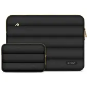 Tech-Protect Puffy Laptop Sleeve 13-14" with accessory pouch - Black (14"), Sac pour notebook, Noir