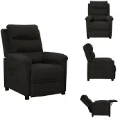 vidaXL Fauteuil Relax Noir Tissu - Fauteuil