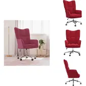 vidaXL Fauteuil relax rouge vin velours - fauteuil