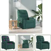 The Living Store Fauteuil de massage Vert foncé Tissu