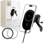 Tech-Protect MM15W-V6 Magnetic MagSafe Car Air Vent Holder - Black, Adaptateur pour véhicule, Noir