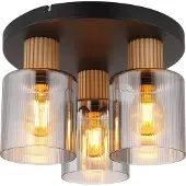 Globo Lighting Plafonnier métal noir mat, 3x E27