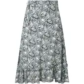 Ulla Popken Jupe gris / blanc