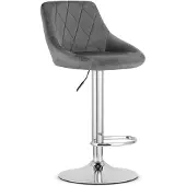 TEXTILOMANIE Hocker KAST - velours gris / base chromée